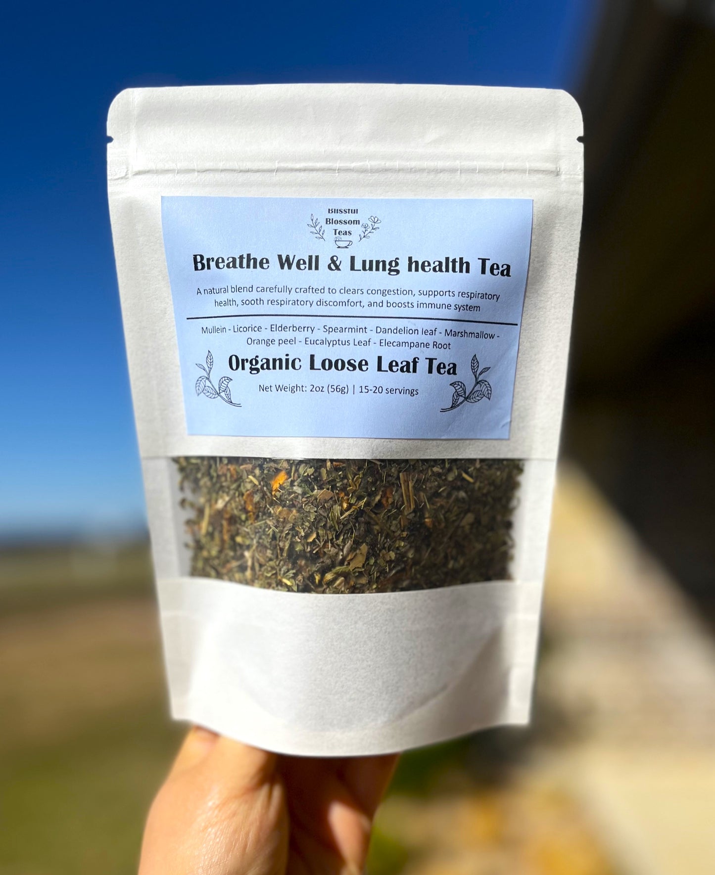 Breathe Well & Lung Bliss Tea | Lung Cleanse Tea | Lung Health Mullein Tea | Herbal Tea for Lungs | Natural Lung Wellness Tea | Lung Tea